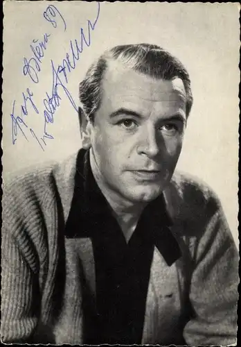 Ak Schauspieler O.W. Fischer, Portrait, Autogramm