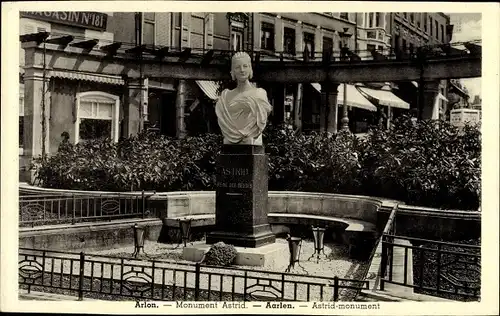 Ak Arlon Aarlen Wallonien Luxemburg, Denkmal Astrid