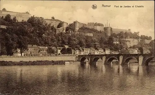 Ak Namur Wallonien, Beinbrücke, Zitadelle