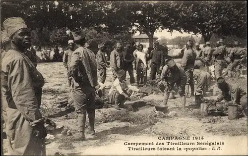 Ak Senegal, senegalesisches Tirailleurs Camp, I WK