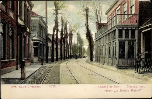 Ak Sassenheim Südholland, Dorpsstraat, Hotel 't Bruine Paard