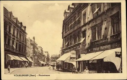 Ak Völklingen im Saarland, Poststraße, Geschäft von Philipp Hammen