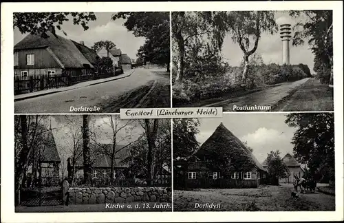 Ak Egestorf in der Lüneburger Heide, Dorfstraße, Postfunkturm, Kirche