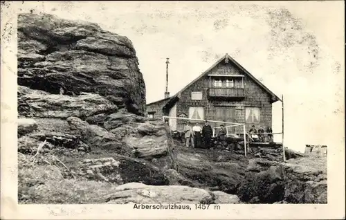 Ak Bayerisch Eisenstein in Niederbayern, Arber Schutzhaus