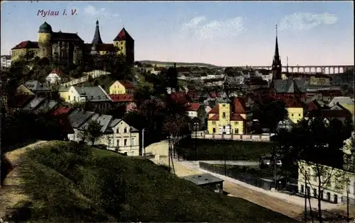 Ak Mylau Reichenbach im Vogtland, Totalansicht