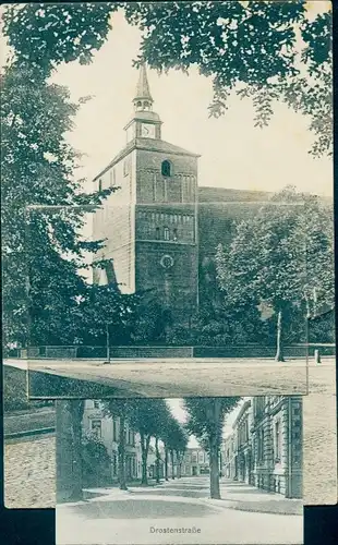 Leporello Ak Varel in Oldenburg Jadebusen, Drostenstraße, Ortsansichten