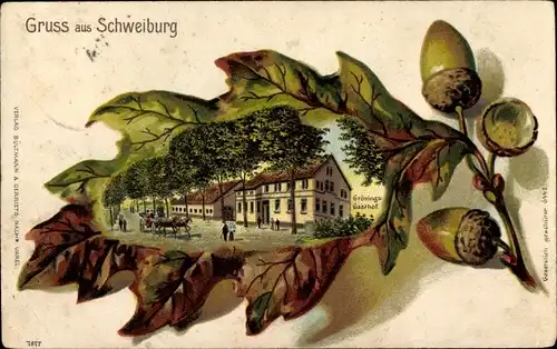 Präge Eichenblatt Litho Schweiburg Jade in Oldenburg, Gasthof