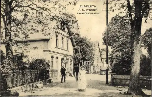 Ak Elsfleth an der Unterweser, Bahnhofstraße