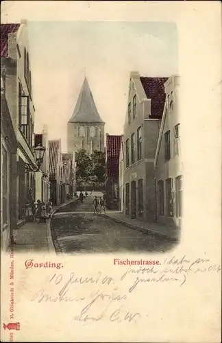 Ak Garding in Nordfriesland, Fischerstraße