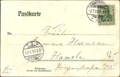 Litho Kirchohsen Emmerthal Niedersachsen, Gesamtansicht, Gasthof Krone