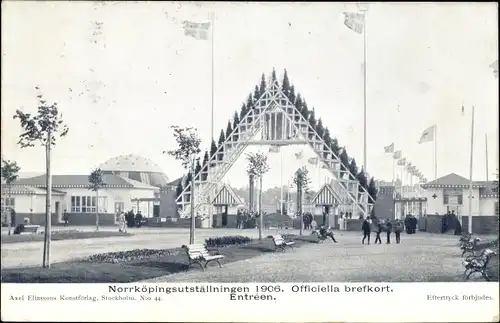 Ak Norrköping Schweden, Ausstellung 1906, Eingang