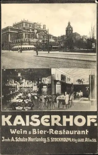 Ak Stockholm Schweden, Wein- und Bierrestaurant Kaiserhof