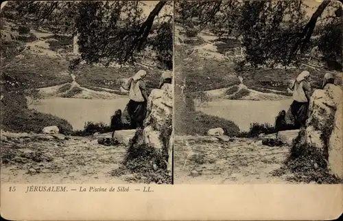 Stereo Ak Jerusalem Israel, Teich von Siloah
