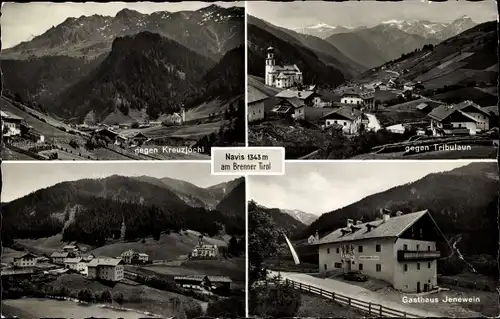 Ak Navis am Brenner Tirol, Panorama, Gasthaus Jenewein, Kreuzjochl, Tribulaun