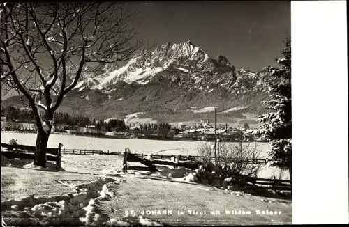 Ak Sankt Johann in Tirol, Winterpanorama, Wilder Kaiser