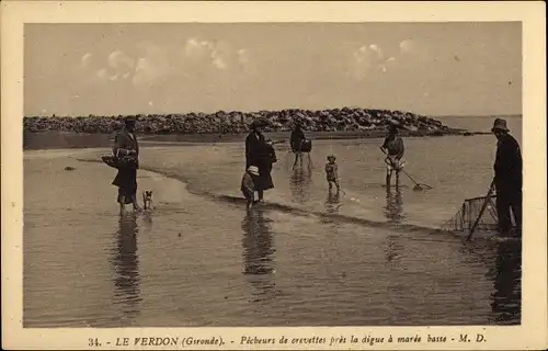 Ak Le Verdon sur Mer Gironde, Garnelenfischer