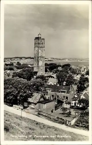 Ak West Terschelling Friesland Niederlande, Panorama, Brandaris