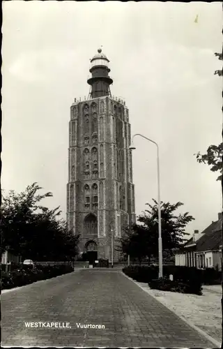 Ak Westkapelle Walcheren Zeeland, Vuurtoren