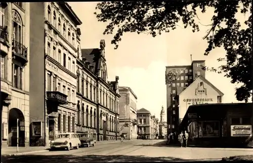 Ak Gera in Thüringen, Postamt, Hochhaus, Straße des 7. Oktober, Sachsenring Trabant