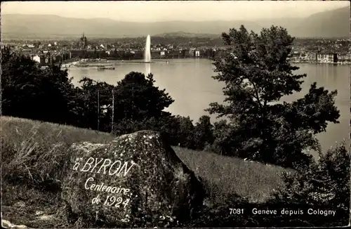 Ak Genf Schweiz, Blick von Cologny aus 