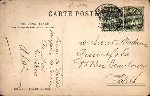 Ak Genève Genf Schweiz, Hafen, Dampfer