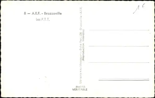 Ak Brazzaville Französisch-Kongo, PTT