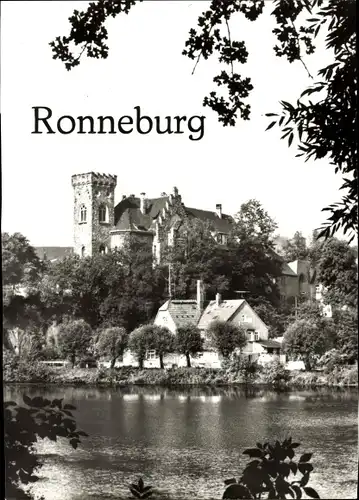 Ak Ronneburg in Thüringen, Blick über den Baderteich zum Schloss