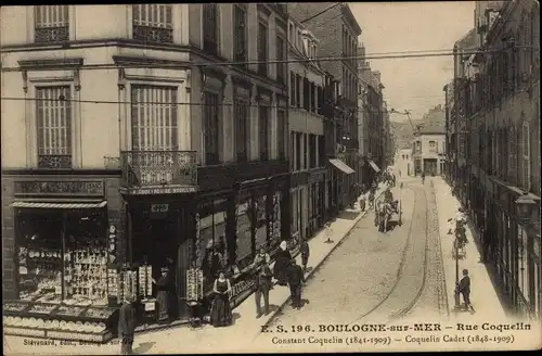 Ak Boulogne sur Mer Pas de Calais, Rue Coquelin