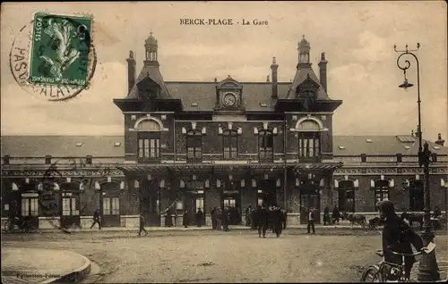 Ak Berck Plage Pas de Calais, La Gare