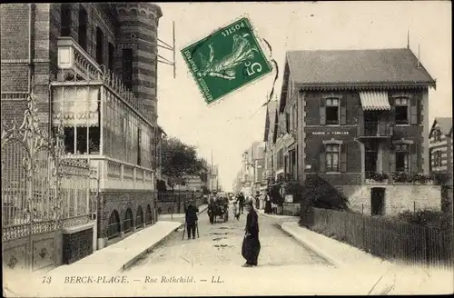 Ak Berck Plage Pas de Calais, Rue Rotchild