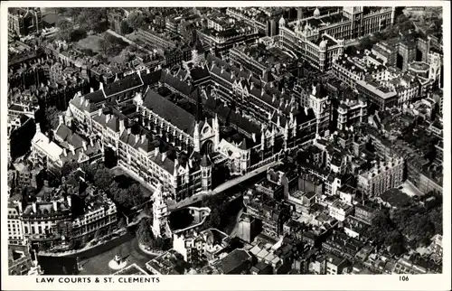 Ak London City England, Gerichtshöfe und St. Clements