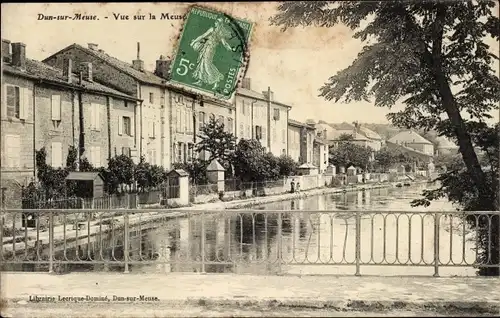 Ak Dun sur Meuse, Blick auf die Maas