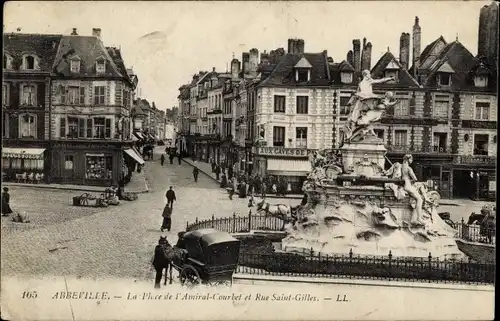 Ak Abbeville Somme, Place de l&#39;Amiral Courbet und Rue Saint-Gilles