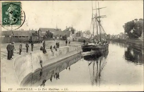 Ak Abbeville Somme, Le Port Maritime