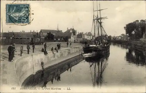 Ak Abbeville Somme, Le Port Maritime
