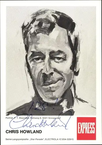 Ak Schauspieler und Sänger Chris Howland, Autogramm