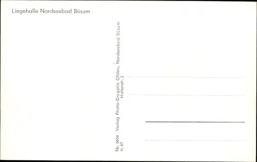 Ak Nordseebad Büsum, Liegehalle
