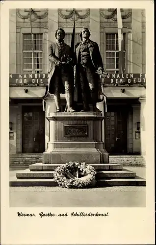Ak Weimar in Thüringen, Goethe- und Schillerdenkmal