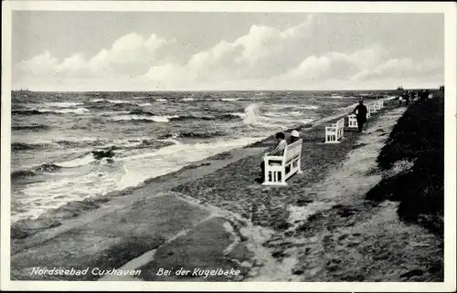 Ak Nordseebad Cuxhaven, Bei der Kugelbake