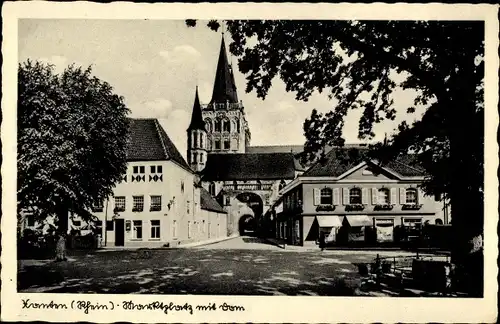 Ak Xanten am Rhein, Marktplatz, Dom