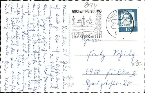 Ak Aschaffenburg in Unterfranken, Frohsinnstraße