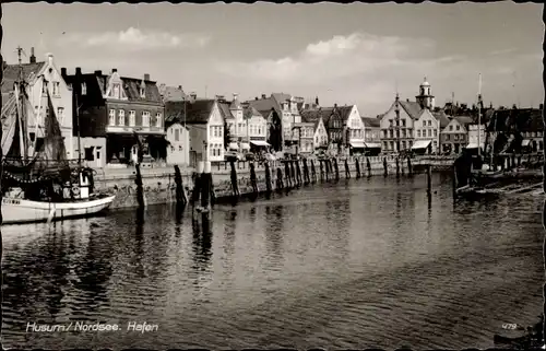 Ak Husum in Nordfriesland, Hafen
