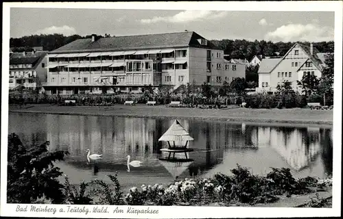 Ak Bad Meinberg am Teutoburger Wald, Kurparksee, Schwäne