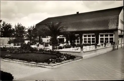 Ak Ostseebad Grömitz in Holstein, Strandhalle, Palmenterrasse