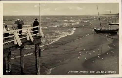 Ak Ostseebad Ahlbeck Heringsdorf auf Usedom, Blick von der Seebrücke