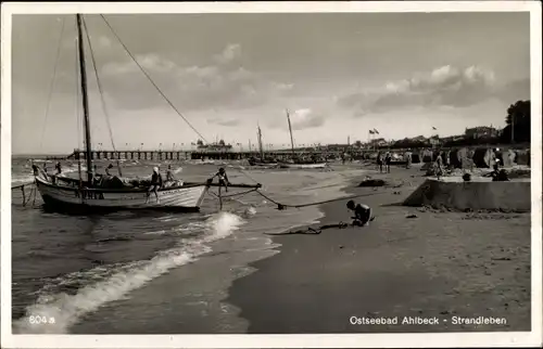 Ak Ostseebad Ahlbeck Heringsdorf auf Usedom, Strand