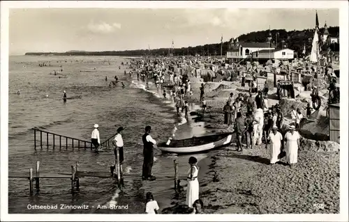 Ak Ostseebad Zinnowitz auf Usedom, Strand