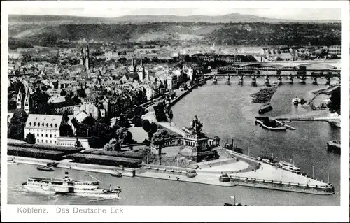 Ak Koblenz am Rhein, Deutsches Eck, Schiff