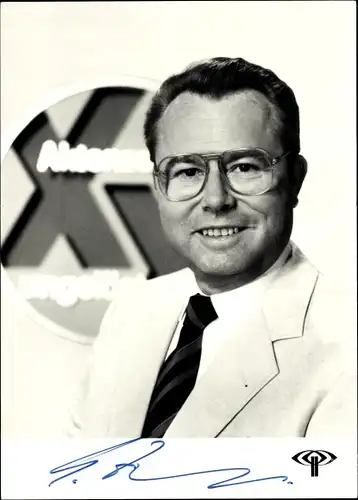 Ak Journalist und Fernsehmoderator Eduard Zimmermann, Portrait, Autogramm