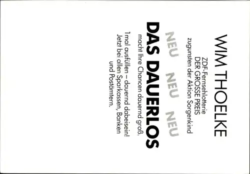 Ak Moderator Wim Thoelke, Portrait, Autogramm